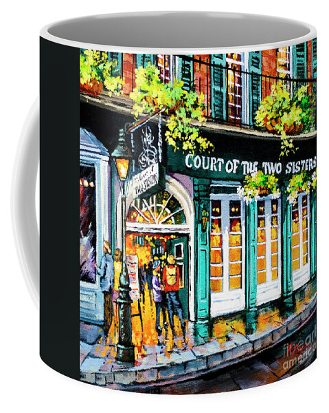 Cafe Du Monde Coffee Mug featuring the painting Court of the Two Sisters III by Dianne Parks