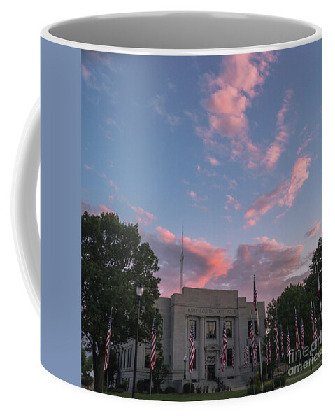 Courthouse Coffee Mug featuring the photograph Courthouse with Flags by Tamara Becker