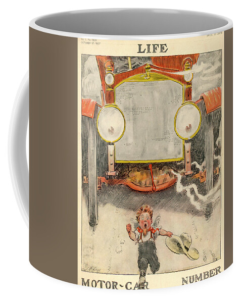 Motor Car Coffee Mug featuring the mixed media Cover of Life Magazine October 17, 1907 by J M Flagg