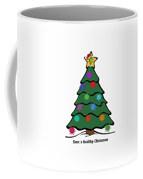Christmas Tree Coffee Mug featuring the mixed media Covid Christmas by Moira Law
