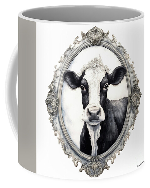 Cow Coffee Mug featuring the painting Cow Portrait by Tina LeCour