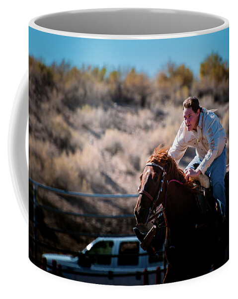 Cowboy Coffee Mug featuring the photograph Cowboy's Run by Cheryl Prather
