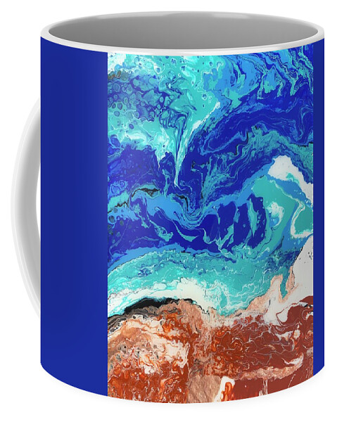 Ocean Coffee Mug featuring the painting Crash by Nicole DiCicco