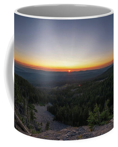 Crater Lake Coffee Mug featuring the photograph Crater Lake Rim Drive Sunset by Michael Ver Sprill