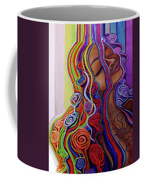 Rainbow Coffee Mug featuring the painting Creative Downpour by David Sockrider