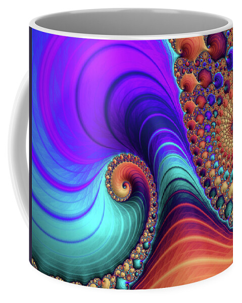 Abstract Coffee Mug featuring the digital art Creatures of Land and Sea by Manpreet Sokhi