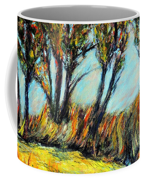 Acrylic Painting Coffee Mug featuring the painting Creek through Wheat Field by John Bohn