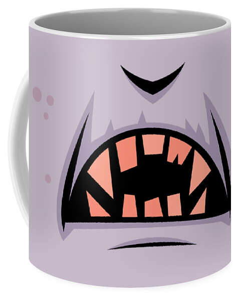 Vampire Coffee Mug featuring the digital art Creepy Count Dracula Vampire Mouth by John Schwegel