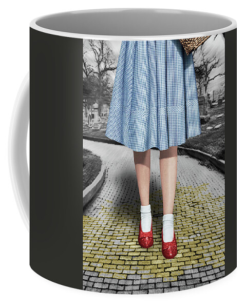 The Wizard Of Oz Coffee Mug featuring the painting Creepy Dorothy In The Wizard of Oz 2 by Tony Rubino