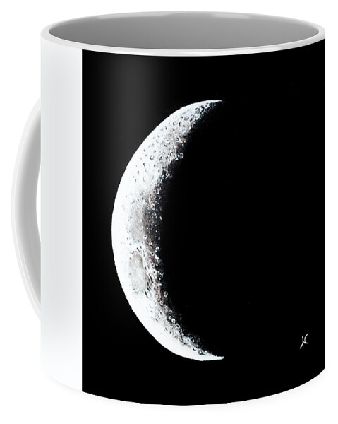 Cosmic Art Coffee Mug featuring the painting Cresent moon 2 by Neslihan Ergul Colley