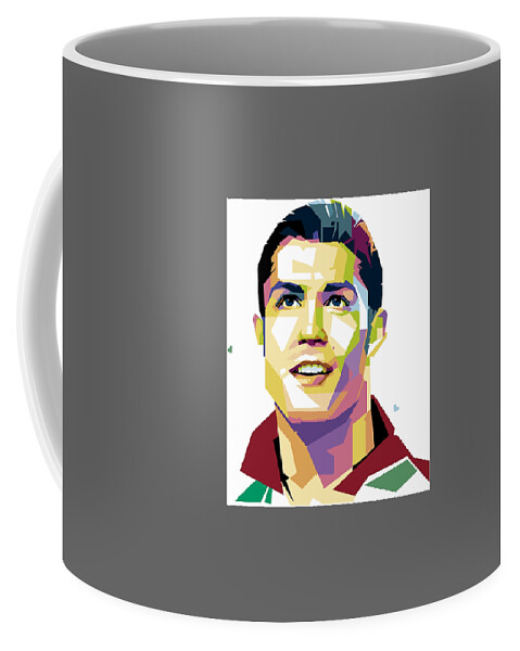 Cristiano Ronaldo Pop Art Coffee Mug by Julian Wood - Fine Art America