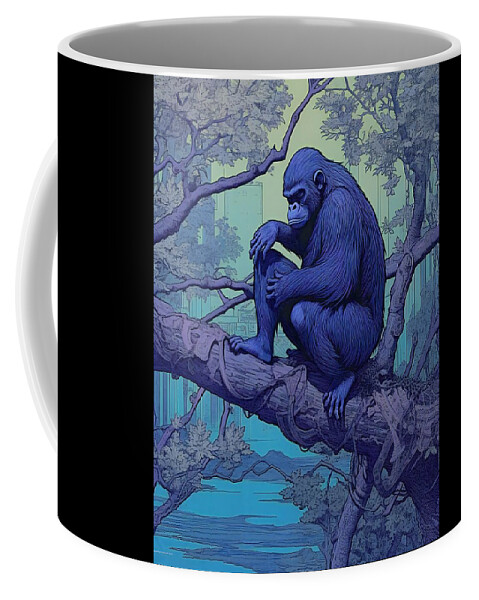 Cross River Gorilla Coffee Mug featuring the digital art Cross River Gorilla by Caito Junqueira