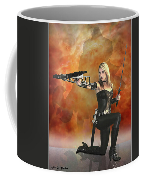 Crossbow Coffee Mug featuring the photograph Crossbow Heroine by Jon Volden