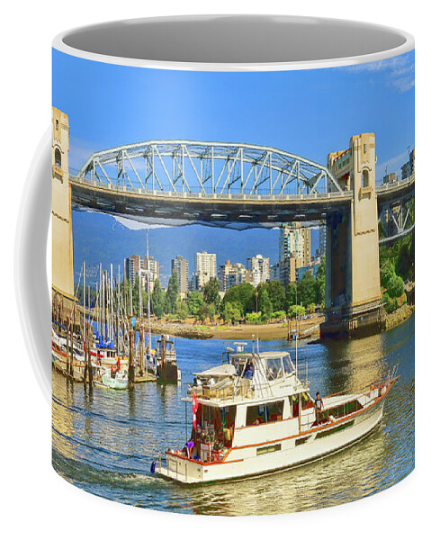 Vancouver Coffee Mug featuring the photograph Crossing False Creek in Grandville Island Harbour in Vancouver, Canada by Ola Allen