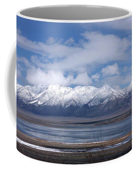 Crowley Lake Coffee Mug featuring the photograph Crowley Lake - Winter - Sierra Nevada Mt. Range by Bonnie Colgan