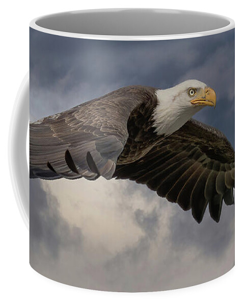 Bald Eagle Coffee Mug featuring the photograph Cruising the River. by Paul Martin