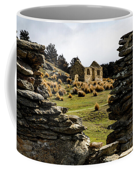 Abandoned Coffee Mug featuring the photograph Crumbling Down - Abandoned Ghost Town, South Island, New Zealand  by Earth And Spirit