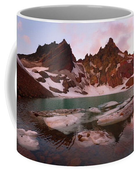 Volcano Oregon Brokentop Crumbling Water Lake Tarn Mountain Coffee Mug featuring the photograph Crumbling Volcano by Andrew Kumler
