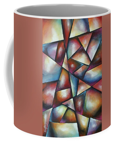 Linear Coffee Mug featuring the painting Crystal Bloom by Michael Lang