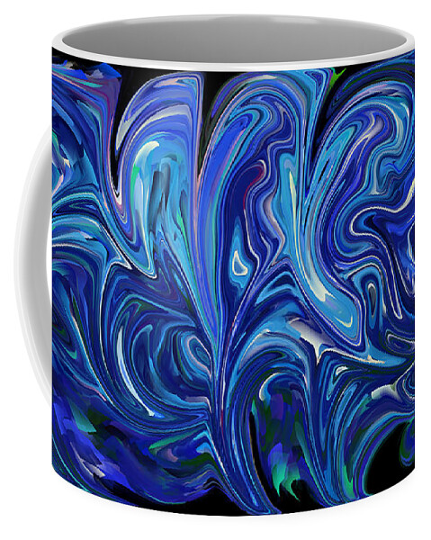 Cosmos Coffee Mug featuring the digital art Crystals In Iwarp Cosmos4 Digital Abstract Original Fine Art by G Linsenmayer