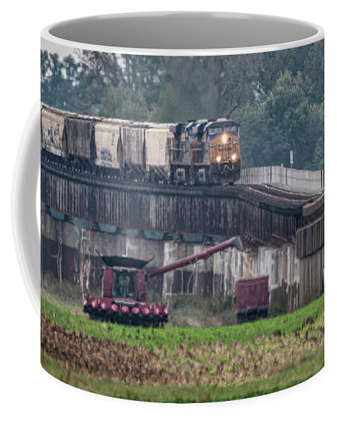 Railroad Coffee Mug featuring the photograph CSX Q648 NB at Rahm Indiana by Jim Pearson