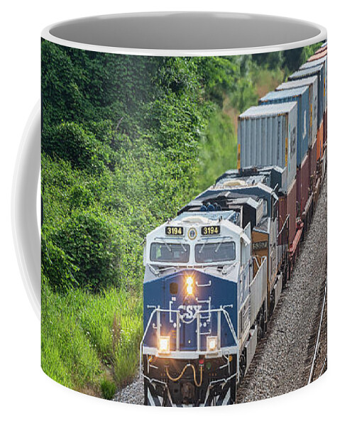 Railroad Coffee Mug featuring the photograph CSX Spirit of our Law Enforcement at New Johnsonville Tennessee by Jim Pearson
