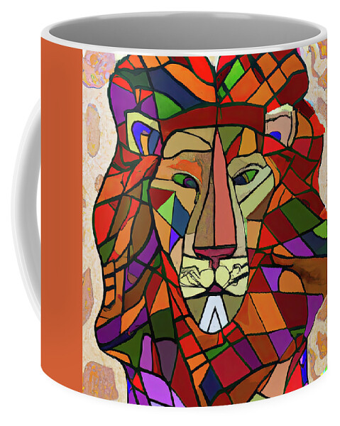 Carnivora Coffee Mug featuring the photograph Cubist African, Lion, Panthera leo, generative AI by Steve Estvanik