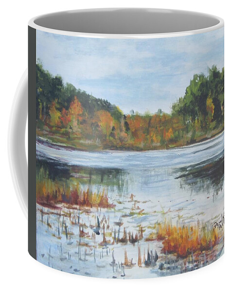 Acrylic Coffee Mug featuring the painting Cumberland Pond #1 by Paula Pagliughi