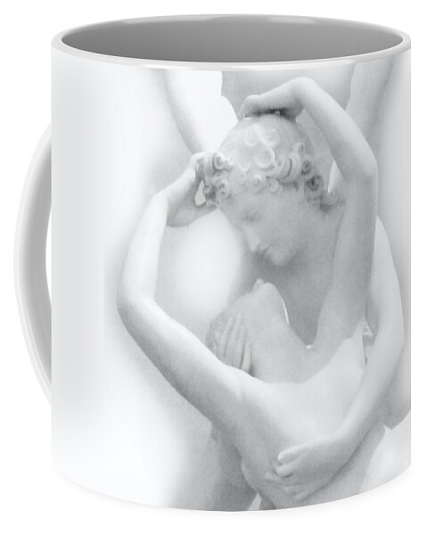 Eros And Psyche Coffee Mug featuring the photograph Cupid's Kiss - Eros and Psyche - Musee Du Louvre - Angel Sculpture by Marianna Mills