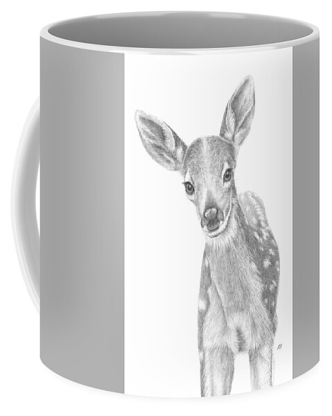 Fawn Coffee Mug featuring the painting Curious Fawn by Monica Burnette