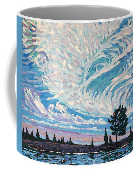 2336 Coffee Mug featuring the painting Cursive Writing in the Sky by Phil Chadwick