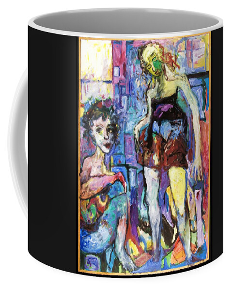 Backstage Coffee Mug featuring the painting Curtain Call by Mykul Anjelo