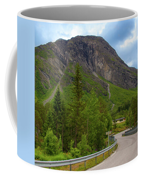 Norway Coffee Mug featuring the photograph Curving Road in Norway by Matthew DeGrushe