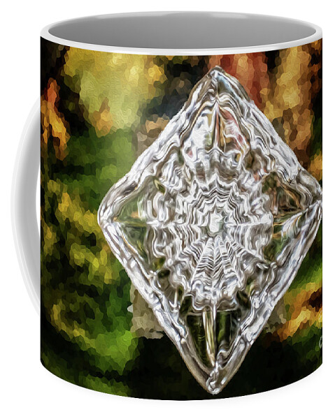 Abstract Coffee Mug featuring the digital art Cut Glass Diamond by Susan Vineyard