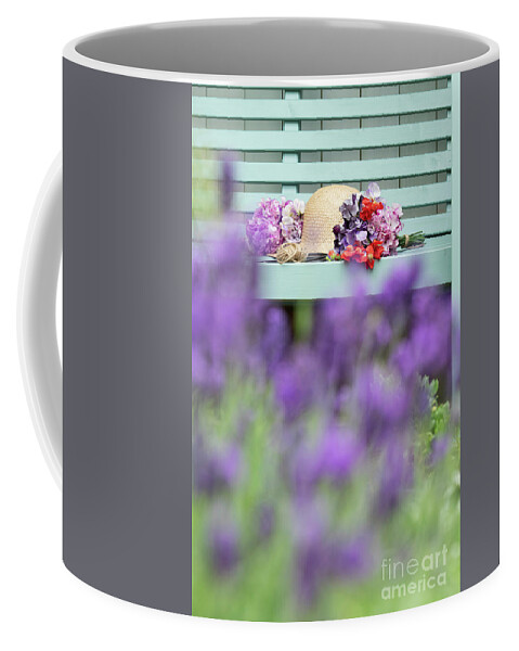 Sweet Peas Coffee Mug featuring the photograph Cut Sweet Peas in Summer by Tim Gainey