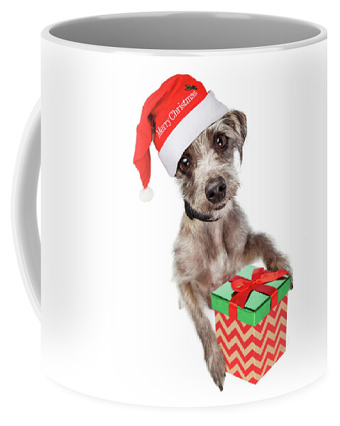 Cute Dog Delivering Christmas Present Coffee Mug by Good Focused - Fine Art  America