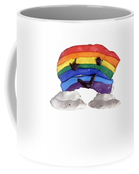 Rainbows Coffee Mug featuring the digital art Cute Kawaii Rainbow Clay by Flippin Sweet Gear