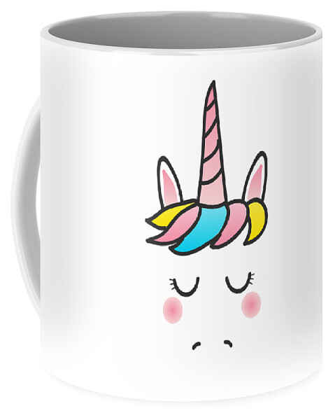 Cool Coffee Mug featuring the digital art Cute Unicorn Face by Flippin Sweet Gear