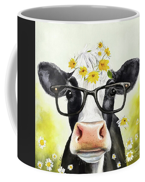 Cow Coffee Mug featuring the painting Cutie Pie Chloe by Tina LeCour