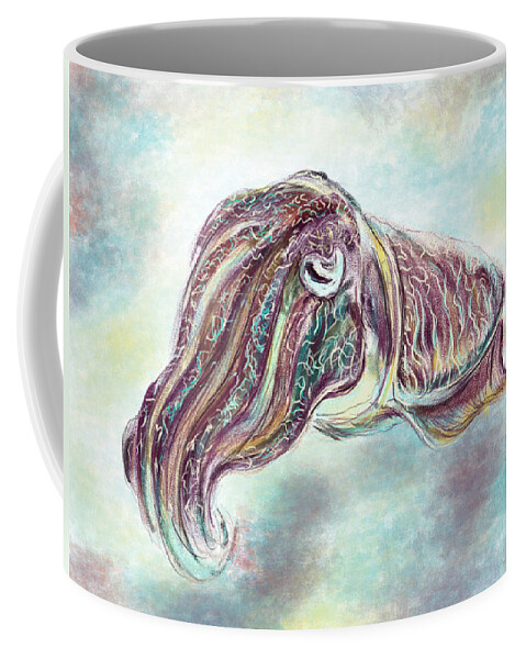 Cuttlefish in the sea underwater Drawing in Adobe Fresco Mixer