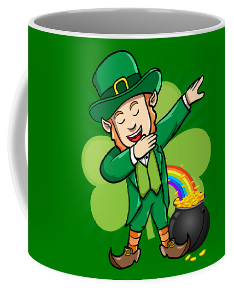 Little Coffee Mug featuring the digital art Dabbing Leprechaun St Patricks Day by Flippin Sweet Gear