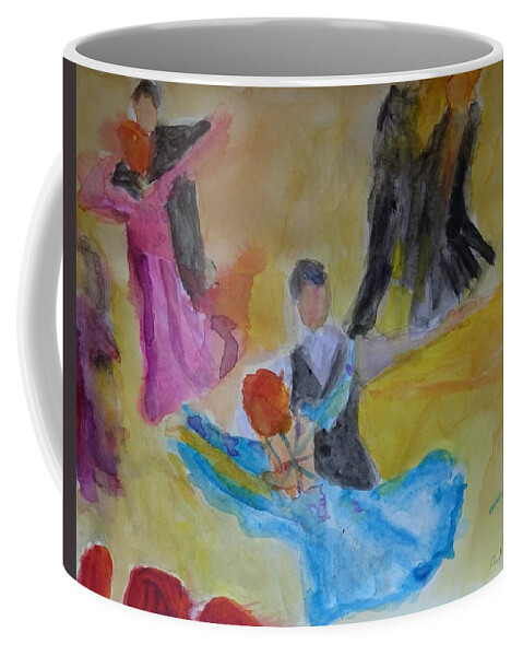 Ballroom Dance Coffee Mug featuring the painting Dance Energy by Andrea Goldsmith