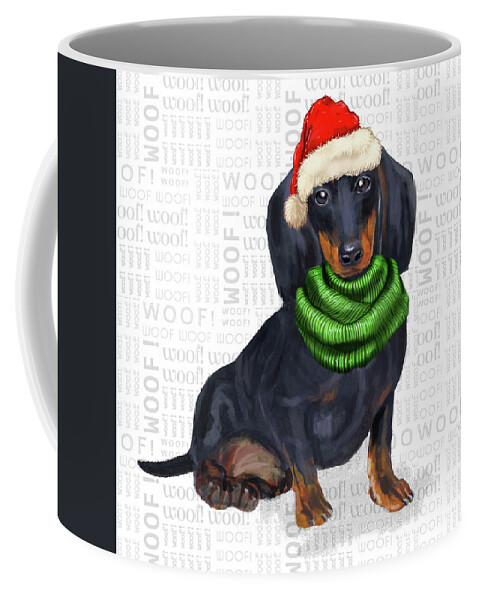 Dachshund Coffee Mug featuring the digital art Dachshund Christmas Dog by Doreen Erhardt