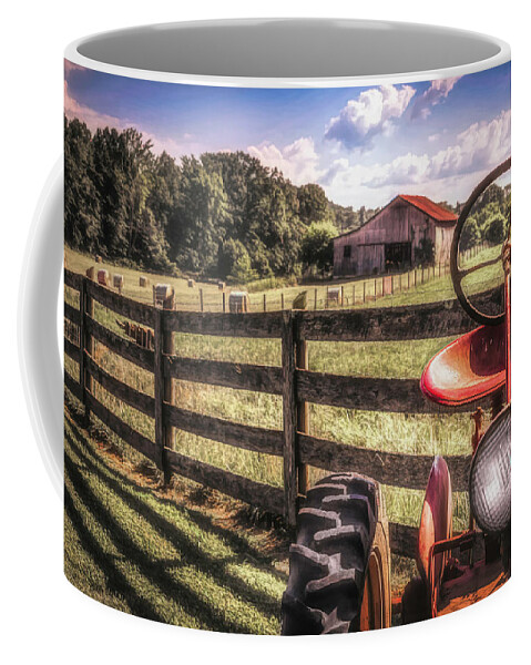Tractor Coffee Mug featuring the photograph Daddy's Favorite Seat by Jim Love
