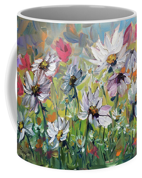 Daisy Painting Coffee Mug featuring the painting Daisy Garden by Roxy Rich