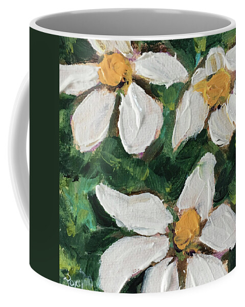Gardenias Coffee Mug featuring the painting Daisy Gardenias in Bloom by Roxy Rich