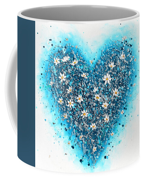 Heart Coffee Mug featuring the painting Daisy Heart by Amanda Dagg