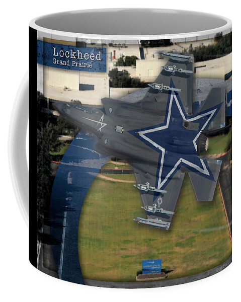 Dallas Cowboys Coffee Mug featuring the digital art Dallas Cowboys F-35A by Custom Aviation Art