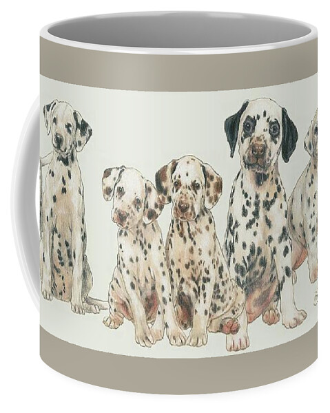 Non-sporting Group Coffee Mug featuring the mixed media Dalmatian Puppies by Barbara Keith