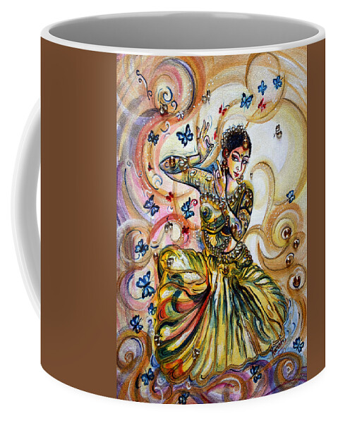 Dance Coffee Mug featuring the painting DANCE and butterflies by Harsh Malik